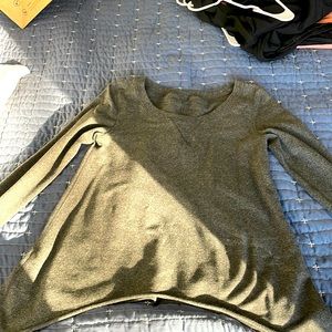 Lulu lemon sweater, gray, longer sides and thumb holes on arms. Size 2!